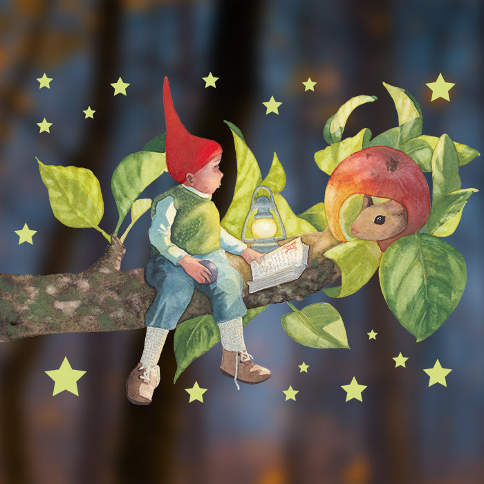 Fensterbild Apfel-Wichtel