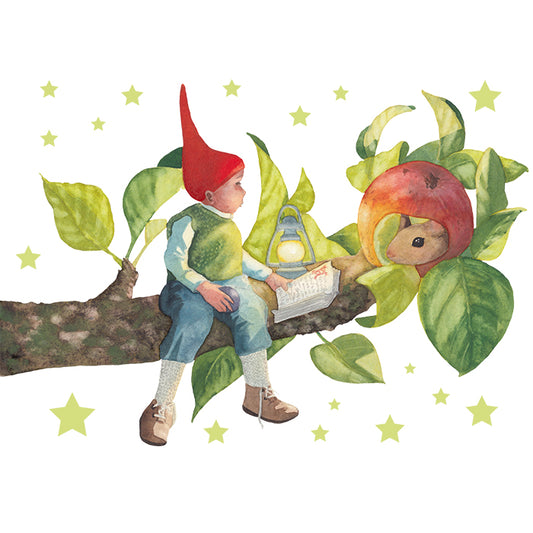 Fensterbild Apfel-Wichtel