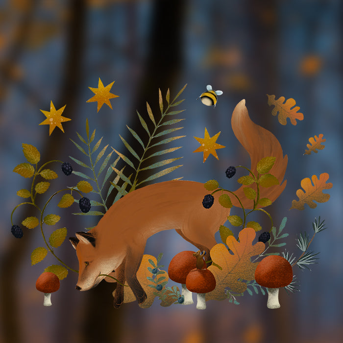 Fensterbild Herbstfuchs