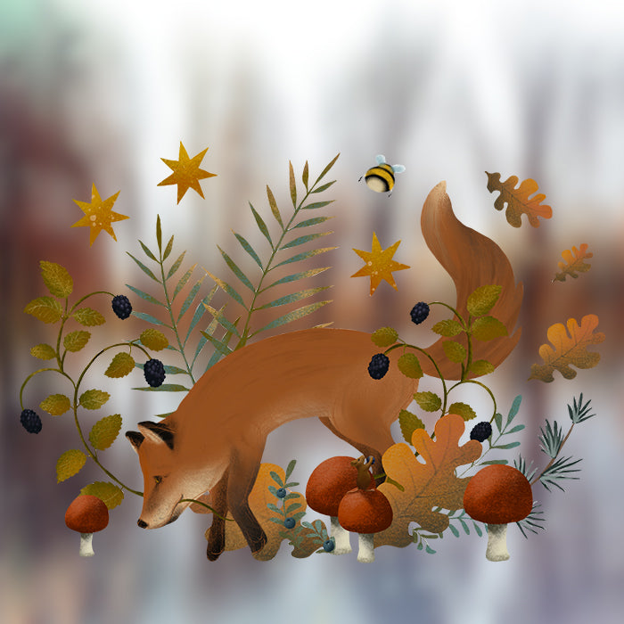 Fensterbild Herbstfuchs