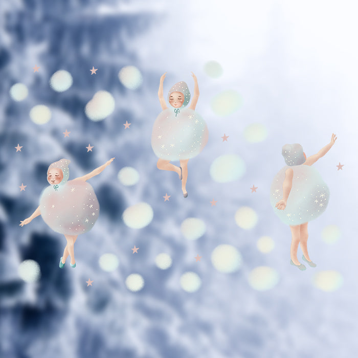 Fensterbild Schneeflockentanz