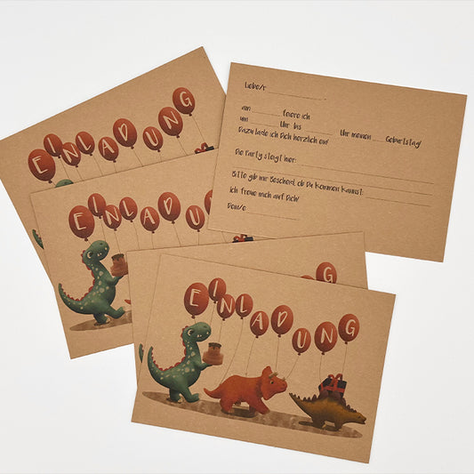 Einladungskarten "Dinos"