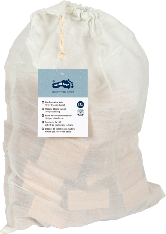 Holzbausteine Natur 100er-Pack im Beutel