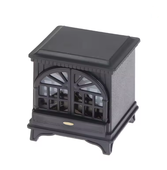 Miniatur Ofen schwarz mit Licht