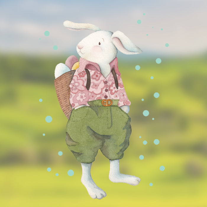 Fensterbild Osterhase mit Korb