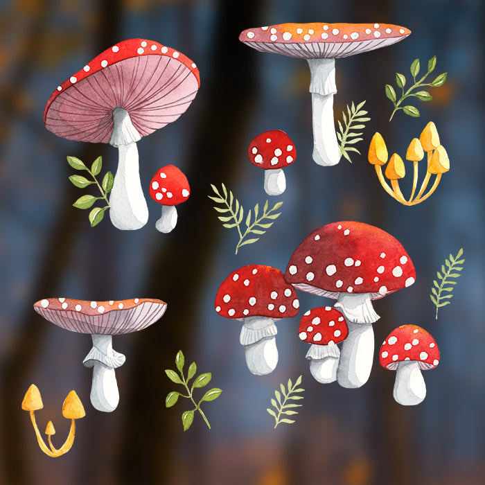 Fensterbild Fliegenpilze