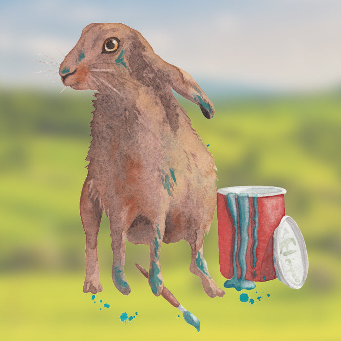 Fensterbild Hase Klecks