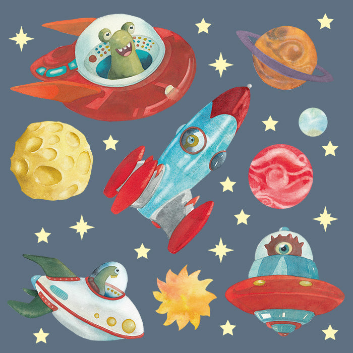 Leuchtsticker Weltraummonster