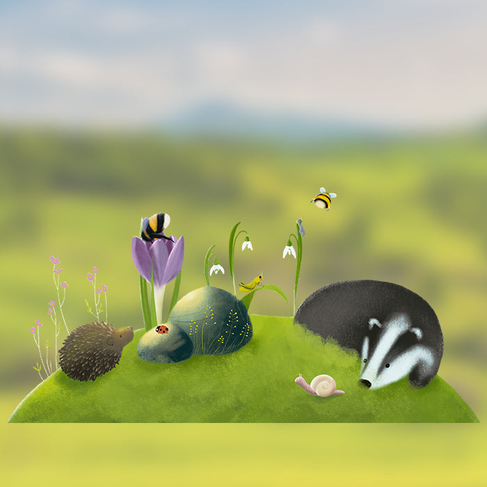Fensterbild Frühling im Wald
