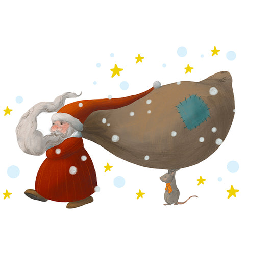 Weihnachtsmann mit Maus