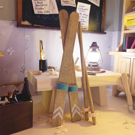 Miniatur Ski handgefertigt