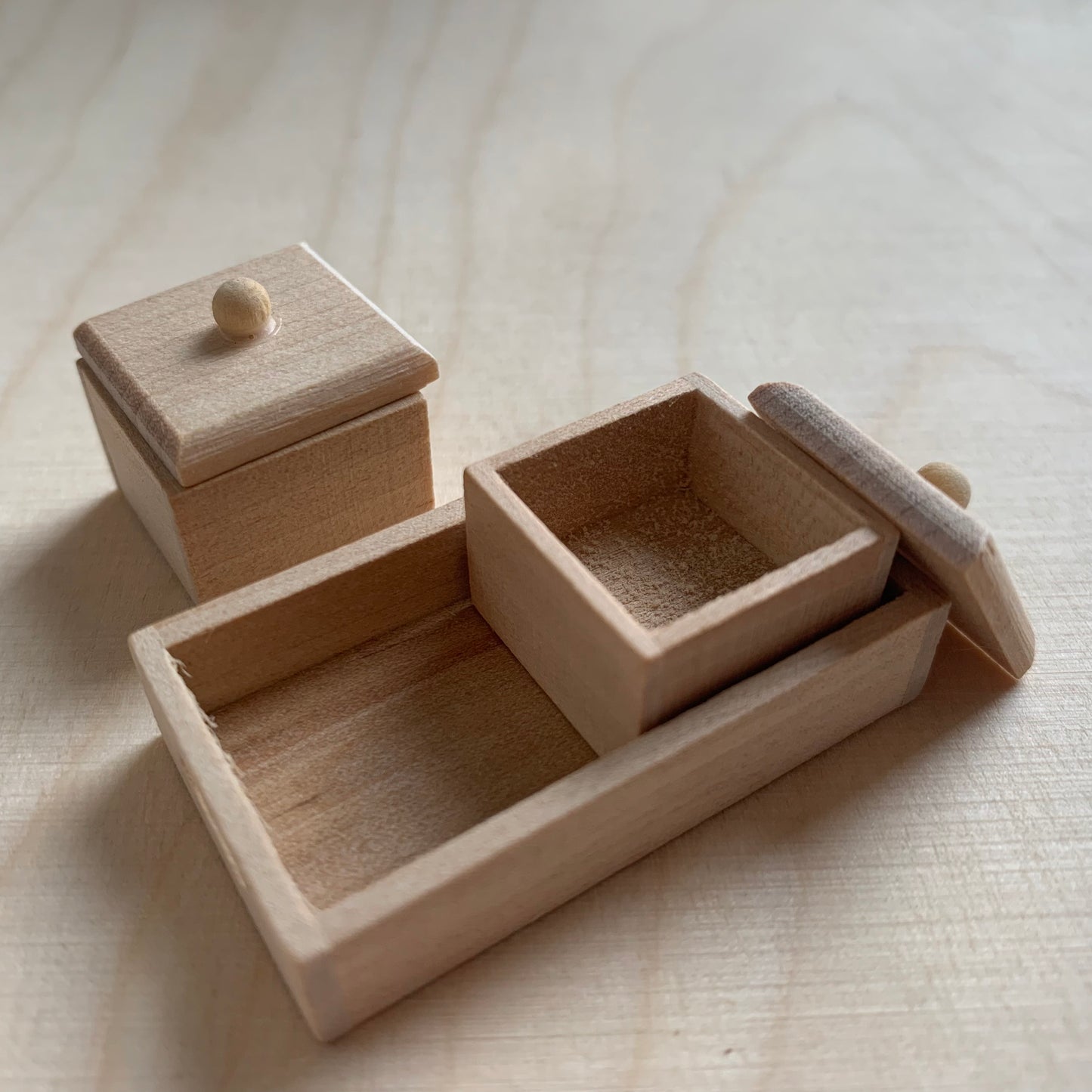 Miniatur Vorratsdosen aus Holz