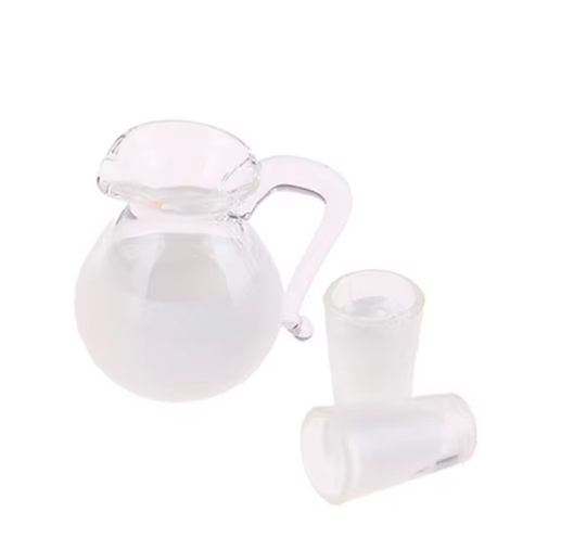 Miniatur Milchkrug mit Gläsern