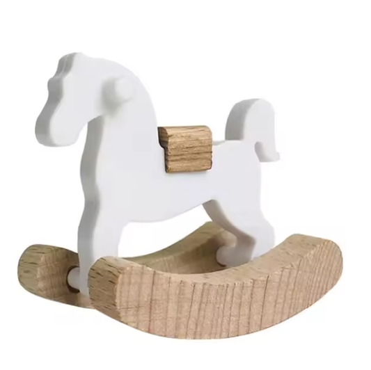 Miniatur Schaukelpferd weiß