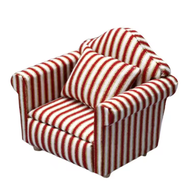Miniatur Sessel rot gestreift