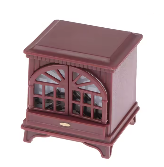 Miniatur Ofen mit Licht weinrot