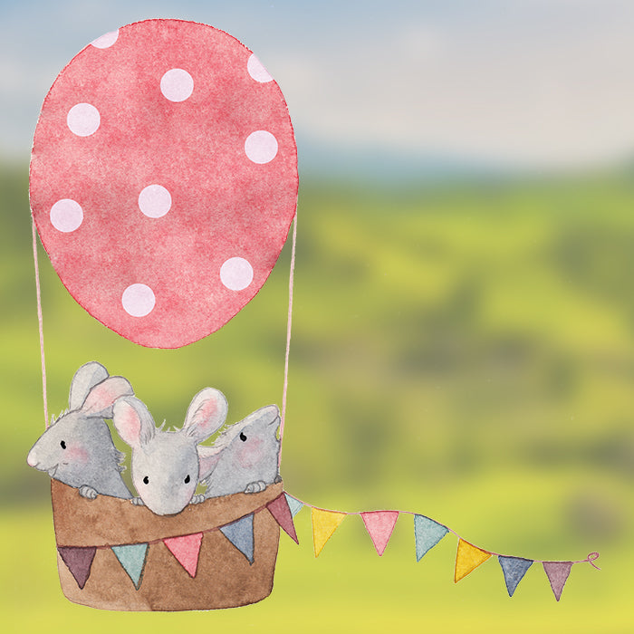 Fensterbild Ostern Ballonfahrt