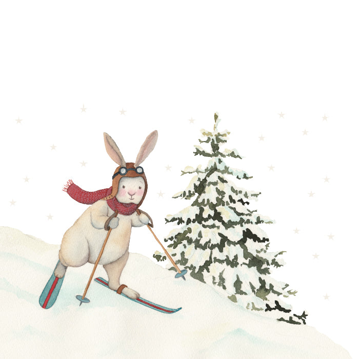 Fensterbild Ski-Hase