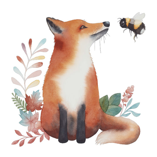 Fensterbild Fuchs und Hummel