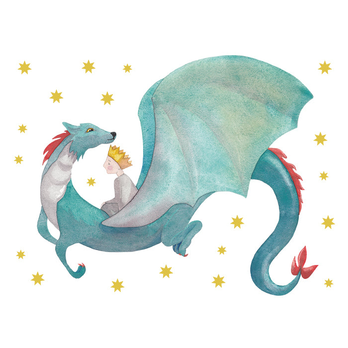 Fensterbild Drache und kleiner König