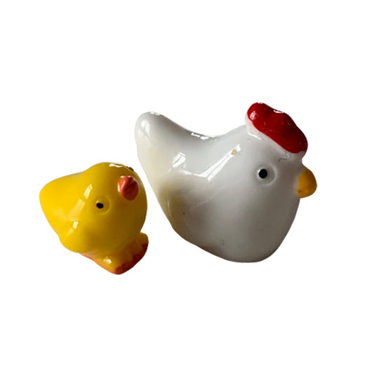 Miniatur Henne mit Küken