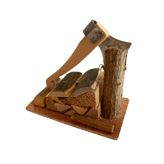 Miniatur Brennholz mit Axt